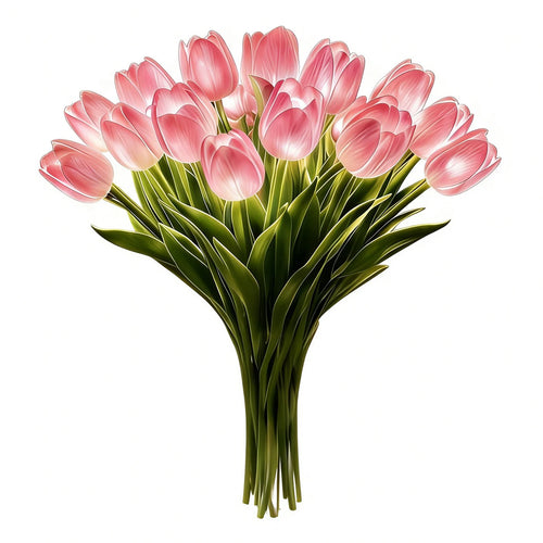 15Pcs Flower Shaped Ambient Lamp Warm Light Luminous Bouquet Ornament Artificial Flowers Night Lamp for Bedroom Bedside Decor - Emitting Color: Style A